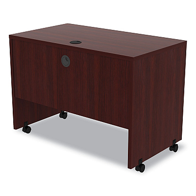 Alera Valencia Series Mobile Workstation Desk, 41.38" x 23.63" x 30", Mahogany (ALEVA204224MY)