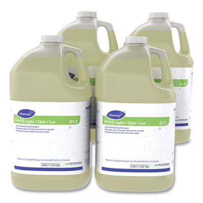 Diversey SUMA LIGHT D1.2 HAND DISHWASHING DETERGENT, CITRUS, 1 GAL CONTAINER, 4/CARTON (DVO957229280)
