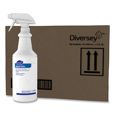 Diversey Glance Glass and Multi-Surface Cleaner, Original, 32oz Spray Bottle (DVO04705EA)