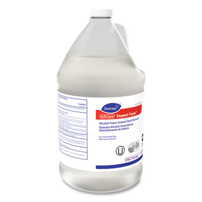 Diversey Soft Care Impact Foam Alcohol Instant Foam Hand Sanitizer, 1 Gal Bottle, Alcohol Scent, 4/carton (DVO101104202)