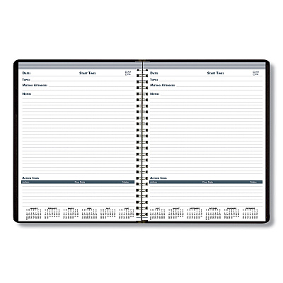 House of Doolittle Recycled Meeting Note Planner, 11 x 8.5, Black Cover, 12-Month (Jan to Dec): 2026 (583992)