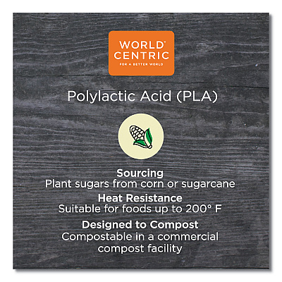 World Centric PLA Lids for Hot Cups, Fits 8 oz Cups, White, 1,000/Carton (WORCULCS8)