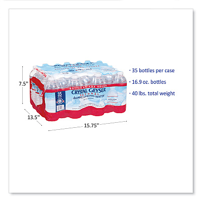 Crystal Geyser Alpine Spring Water, 16.9 oz Bottle, 35/Carton (CGW35001CT)