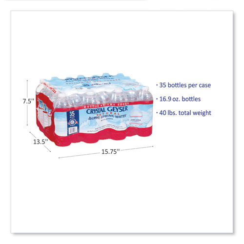 Crystal Geyser Alpine Spring Water, 16.9 oz Bottle, 35/Carton (35001CT)