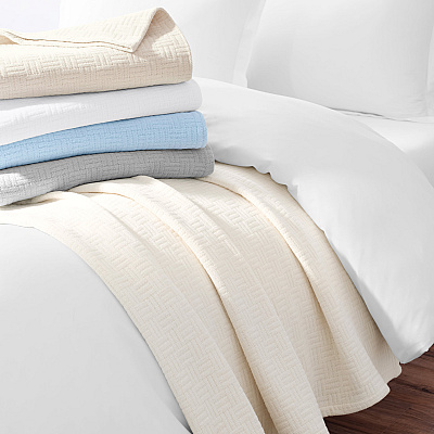 Host & Home Cotton Throw Blanket 50x70 Ivory, Case Of 4 (THROW-COT-5070-IV)