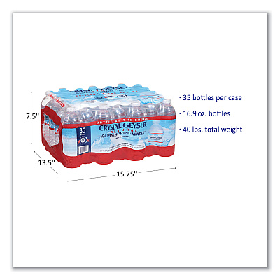 Crystal Geyser Natural Alpine Spring Water, 16.9 oz Bottle, 35/Carton (CGW35001CTDEP)