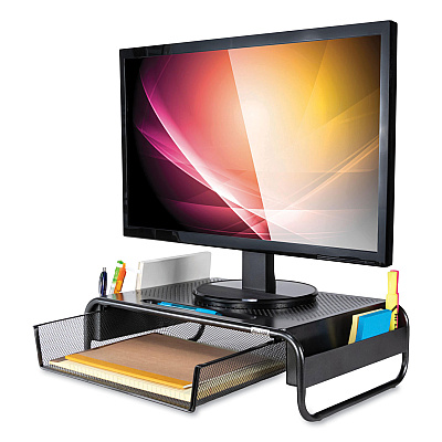 Allsop Metal Art Organizer 5 Monitor, 18" x 11.8" x 5.1", Black, Supports 30 lbs (ASP32166)