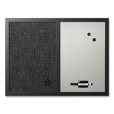 MasterVision Black Shadow Message Board Set: (1) Bulletin, (1) Bulletin/Dry Erase, (1) Magnetic Dry Erase, Assorted Sizes, Black Frames (BVCSOR034)