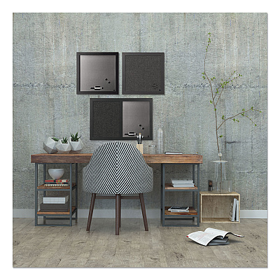 MasterVision Black Shadow Message Board Set: (1) Bulletin, (1) Bulletin/Dry Erase, (1) Magnetic Dry Erase, Assorted Sizes, Black Frames (BVCSOR034)
