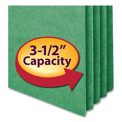 Smead Colored File Pockets, 3.5" Expansion, Legal Size, Green (SMD74226)