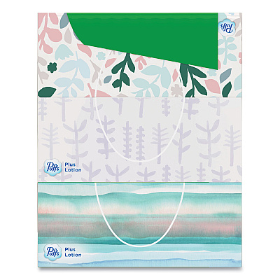 Puffs Plus Lotion Facial Tissue, 2-Ply, White, 124/Box, 3 Box/Pack, 8 Packs/Carton (PGC39363)