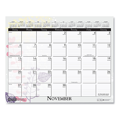 House of Doolittle Recycled Wild Flower Wall Calendar, Wild Flowers Artwork, 15 x 12, White/Multicolor Sheets, 12-Month (Jan to Dec): 2026 (3469)