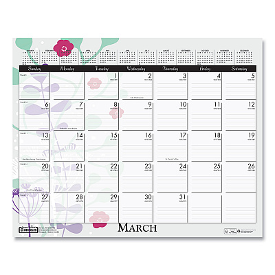 House of Doolittle Recycled Wild Flower Wall Calendar, Wild Flowers Artwork, 15 x 12, White/Multicolor Sheets, 12-Month (Jan to Dec): 2026 (3469)