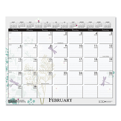House of Doolittle Recycled Wild Flower Wall Calendar, Wild Flowers Artwork, 15 x 12, White/Multicolor Sheets, 12-Month (Jan to Dec): 2026 (3469)