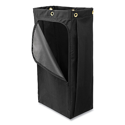 Fabric Cleaning Cart Bag for Rubbermaid Commercial 9T76, 9T77 and 9T78, 26 gal, 17.5" x 10.5" x 33", Black (RCP1966888)