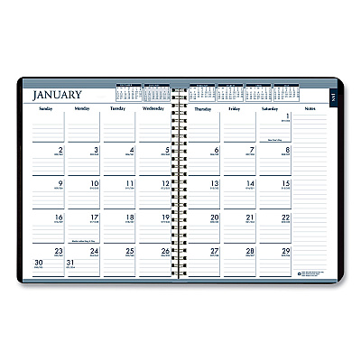 House of Doolittle Recycled Monthly Weekly 7 Day Planner, 8.75 x 6.88, Black Cover, 12-Month (Jan to Dec): 2026 (286802)