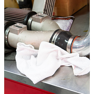 Messy Mechanic Shop Towels 100 Pack 12x14 White, Case Of 600 (AT-WST100-BG-CS)