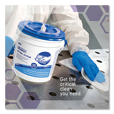 WypAll WetTask Customizable Wet Wiping System Bucket, White/Blue, 4/Carton (KCC51677)