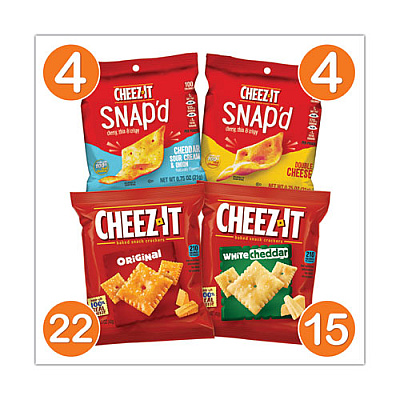 Cheez-It Baked Snack Crackers Variety Pack, Assorted Flavors, (8) 0.75 oz/ (37) 1.5 oz Bags, Ships in 1-3 Business Days (GRR70000122)