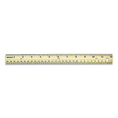 Westcott Three-Hole Punched Wood Ruler, Standard/Metric, 12" (30 cm) Long, Natural Wood, 36/Box (ACM17724)