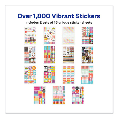 Avery Planner Sticker Variety Pack for Moms, Budget, Family, Fitness, Holiday, Work, Assorted Colors, 1,820/Pack (AVE6780)