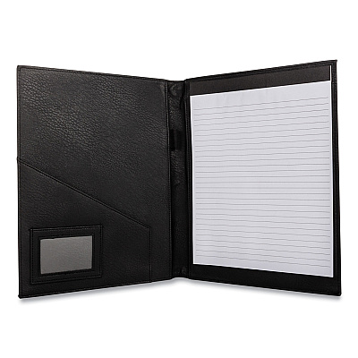 Bond Street Faux-Leather Padfolio, 9 x 12 Pad, 9.75 x 12.5, Black (BND5042BSBLACK)