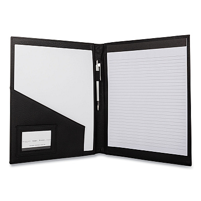 Bond Street Faux-Leather Padfolio, 9 x 12 Pad, 9.75 x 12.5, Black (BND5042BSBLACK)
