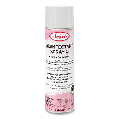 Claire Spray Q Disinfectant, Country Fresh Scent, 17 oz Aerosol Spray, 12/Carton (CGCCL1001)