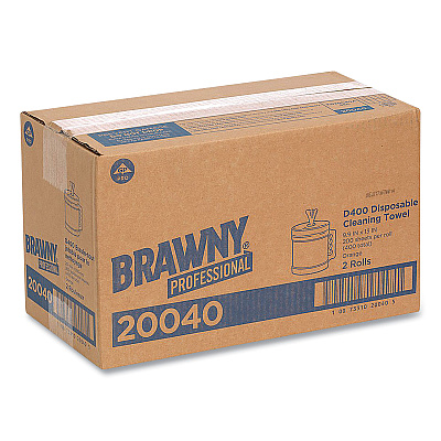 Brawny Professional D400 Disposable Cleaning Towel System, 9.9 x 13, Orange, 200 Sheets/Roll with Plastic Bucket (GPC20040EA)