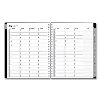 Blue Sky Enterprise Weekly Appointment Planner, 11 x 8.5, Black Cover, 12-Month (Jan to Dec): 2026 (111289)