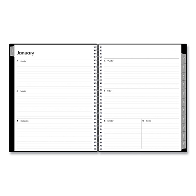 Blue Sky Enterprise Weekly/Monthly Planner, 11 x 8.5, Black Cover, 12-Month (Jan to Dec): 2026 (111288)