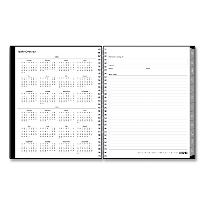 Blue Sky Enterprise Weekly Appointment Planner, 11 x 8.5, Black Cover, 12-Month (Jan to Dec): 2026 (111289)
