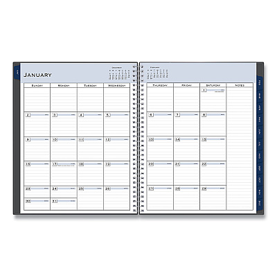 Blue Sky Passages Weekly/Monthly Planner, 11 x 8.5, Charcoal Cover, 12-Month (Jan to Dec): 2026 (100008)