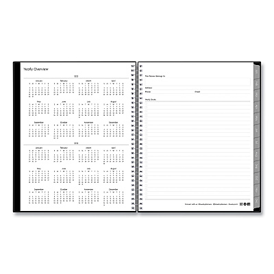 Blue Sky Enterprise Weekly/Monthly Planner, 11 x 8.5, Black Cover, 12-Month (Jan to Dec): 2026 (111288)