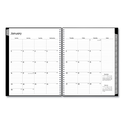 Blue Sky Enterprise Weekly/Monthly Planner, 11 x 8.5, Black Cover, 12-Month (Jan to Dec): 2026 (111288)