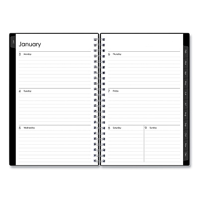 Blue Sky Enterprise Weekly/Monthly Planner, 8 x 5, Black Cover, 12-Month (Jan to Dec): 2026 (111291)