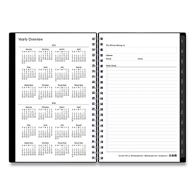 Blue Sky Enterprise Weekly/Monthly Planner, 8 x 5, Black Cover, 12-Month (Jan to Dec): 2026 (111291)