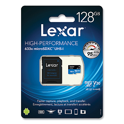 Lexar microSDXC Memory Card, UHS-I U1 Class 10, 128 GB (LXRMI128BBNL633)