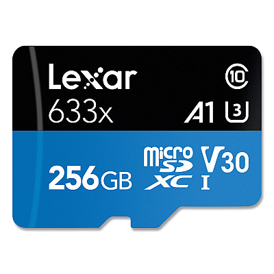 Lexar microSDXC Memory Card, UHS-I U1 Class 10, 256 GB (LXRMI256BBNL633)