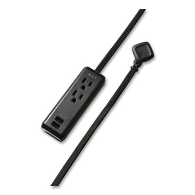 NXT Technologies Indoor Extension Cord with USB Ports, 8 ft, 12 A, Black (NXT24399998)