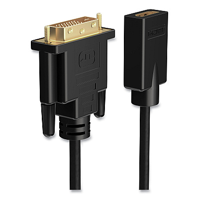 NXT Technologies DVI to HDMI Adapter, 6", Black (NXT24400010)