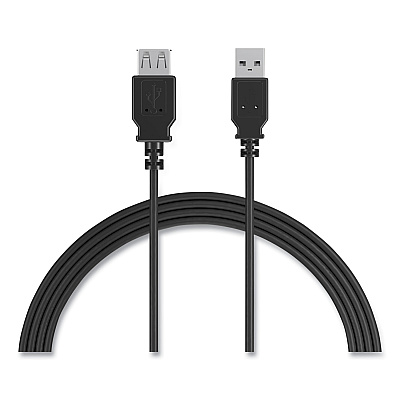 NXT Technologies USB 2.0 Extension Cable, 6 ft, Black (NXT24400022)