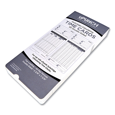 Time Clock Cards for uPunch HN4000, Two Sides, 7.37 x 3.37, 50/Pack (PPZHNTCL2050)