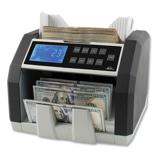 Royal Sovereign Front Load Bill Counter with Counterfeit Detection, 1,400 Bills/min, 9.76 x 10.63 x 9.65, Black/Gray (RBCED200)