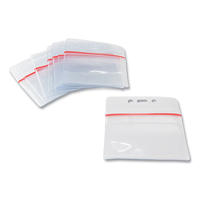 SICURIX Sealable Cardholder, Horizontal, 3.75 x 2.62, Clear, 50/Pack (SRXBAU47830)