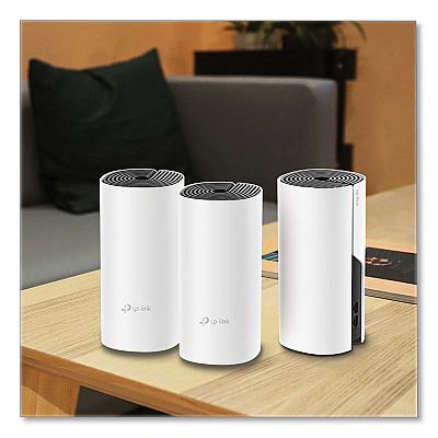 TP-Link Deco M4 AC1200 Whole Home Mesh Wi-Fi System, 2 Ports, Dual-Band 2.4 GHz/5 GHz (TPLDECOM43PACK)