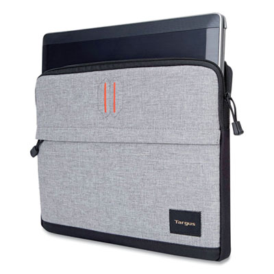 Targus Strata Neoprene Laptop Sleeve, Fits Devices Up to 13.3", Polyester, 14 x 2 x 10.25, Pewter/Black (TRGTSS62404US)