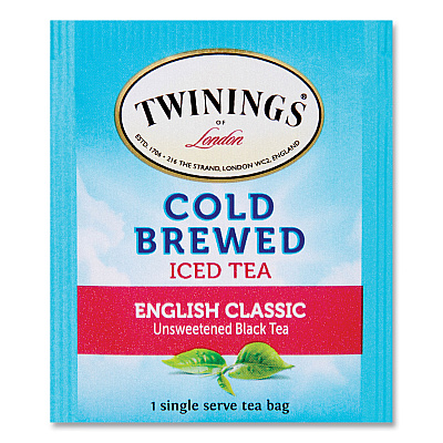 TWININGS Cold Brew Iced Tea Bags, English Classic, 0.07 oz Tea Bag, 20/Box (TWG51331)