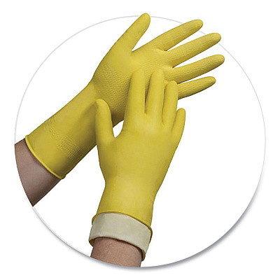 AMBITEX Pro L6500 Series Flock-Lined Latex Gloves, 12" Long, 15 mil, X-Large, Yellow, 12 Pairs (TXILXL6500)
