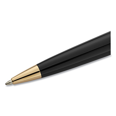 Waterman Expert Ballpoint Pen, Retractable, Medium 1 mm, Blue Ink, Black/Gold Barrel (WATS0951700)